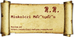 Miskolczi Mátyás névjegykártya